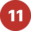11 eleven-number-round-icon red
