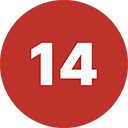 14 fourteen-number-round-icon red