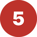 5 five-number-round-icon red